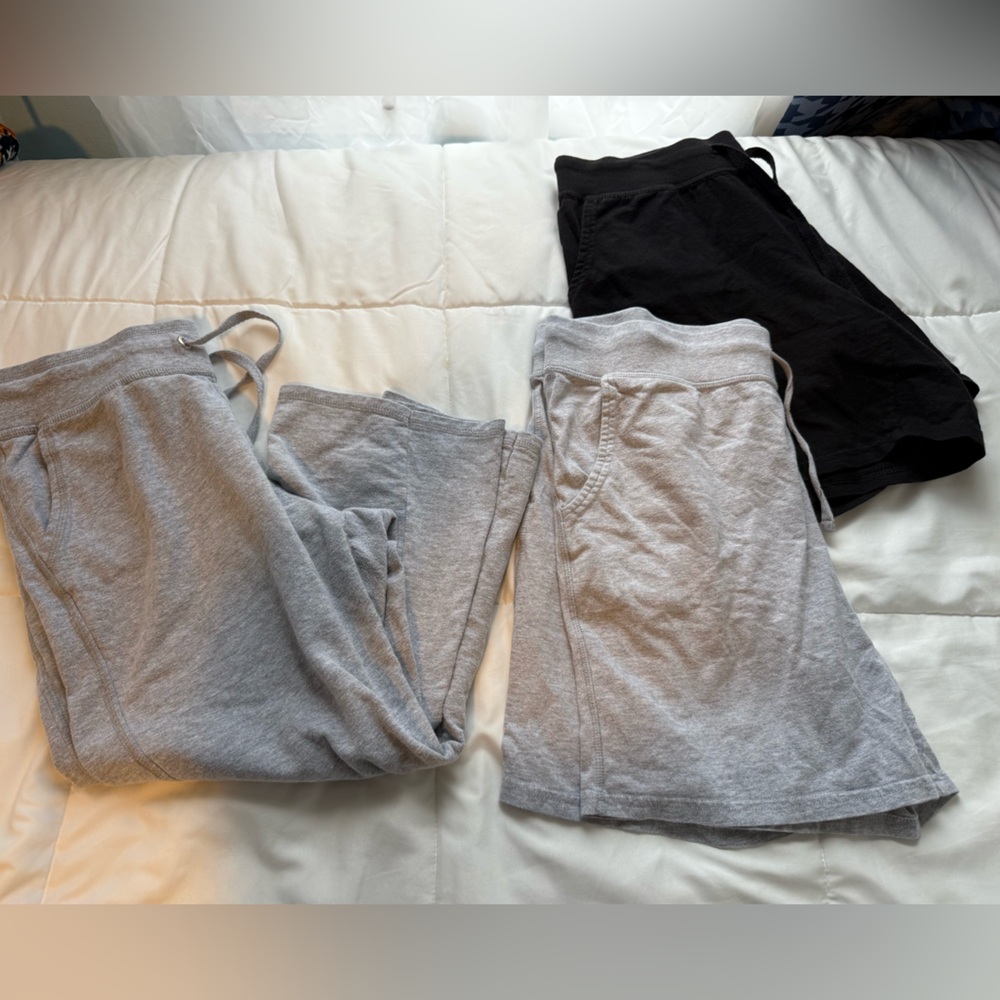 Hanes Cotton Cropped & shorts Women’s Gray & Black